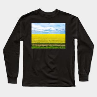 Yellow Canola Field landscape photography Long Sleeve T-Shirt